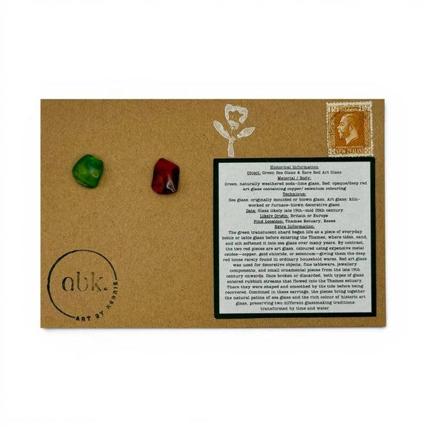 Cute Mixed Colour Sea Glass Stud Earrings