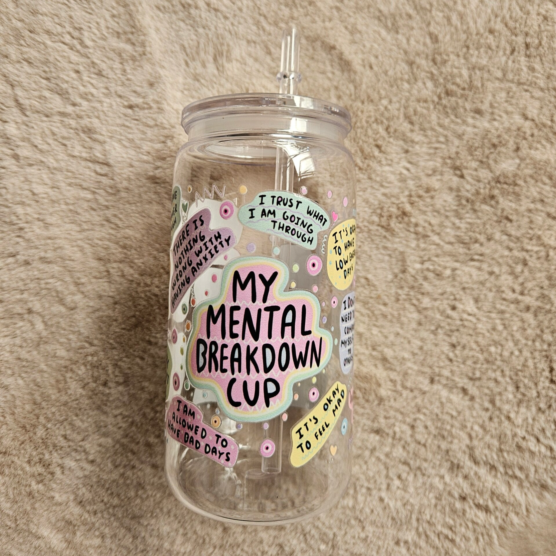 Drinkbeker met rietje | My mental breakdown cup