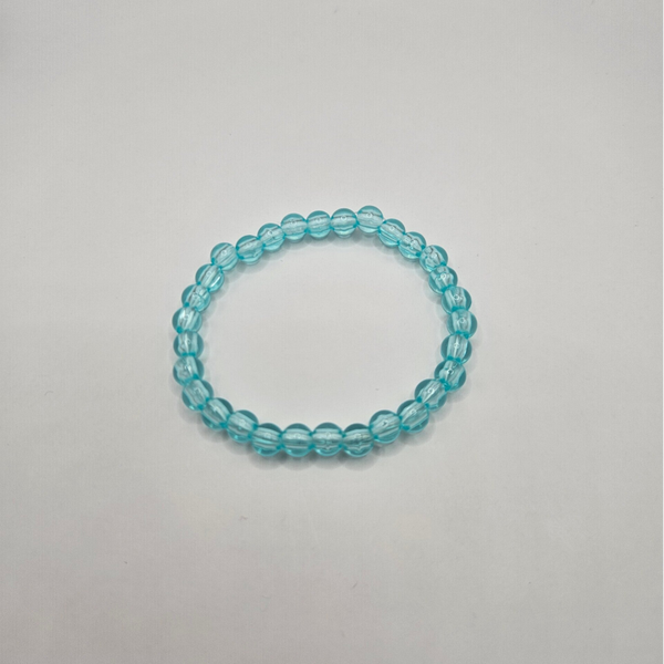 Kleine kralen armband transparant blauw