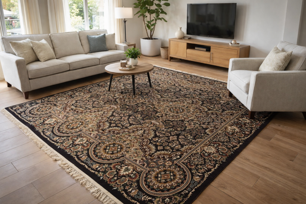 Midnight Isfahan Medallion Rug