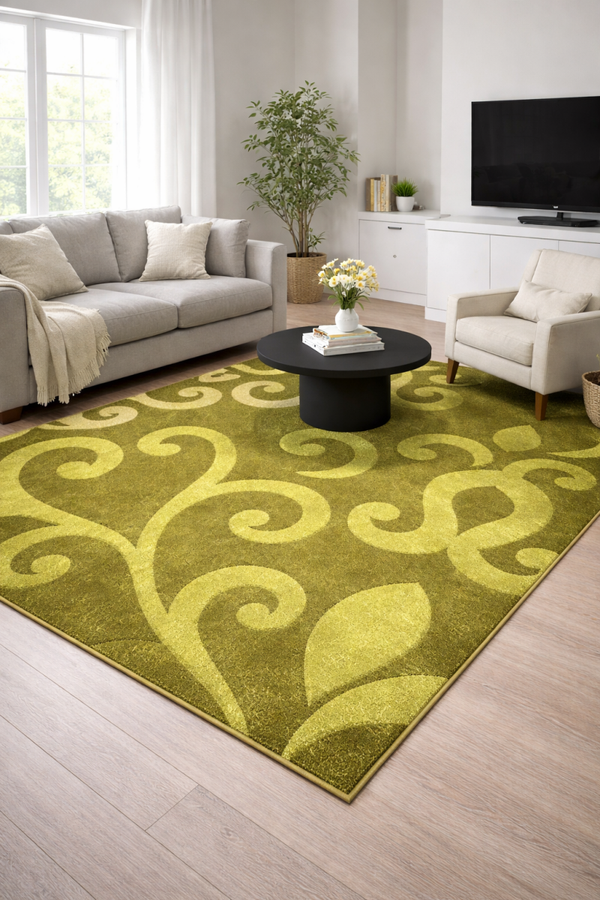Emerald Vine Turkish Polypropylene Rug