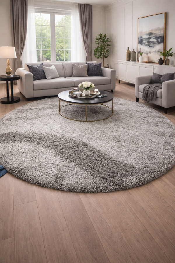 Silver Anatolia Round Rug