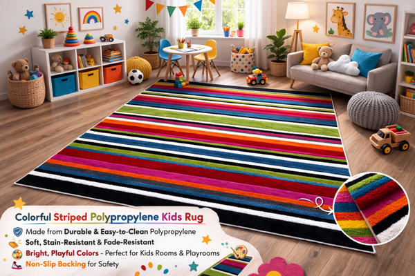 Modern rainbow Turkish rug
