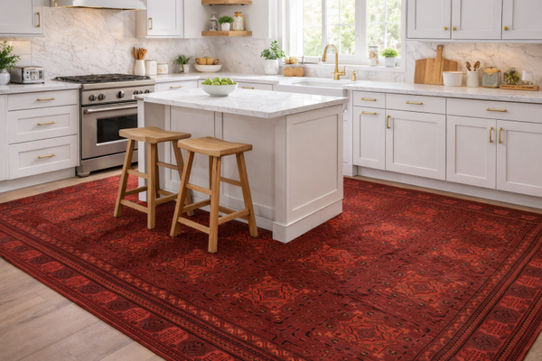 Elegant red turkish rug