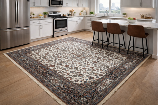 Elegant White Floral Persian Rug