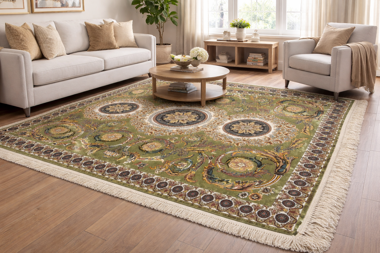 Elegant floral Persian rug