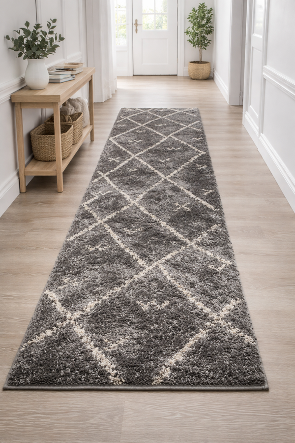 Anatolian Charcoal Diamond Turkish Polypropylene Rug