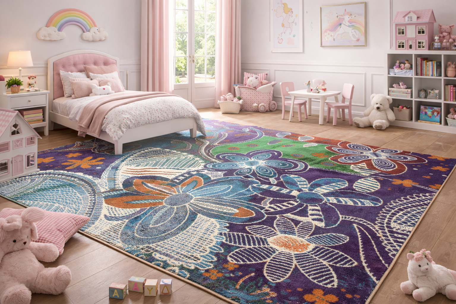 Elegant Floral Turkish rug