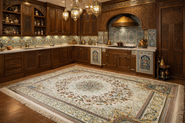 Elegant white Persian Rug