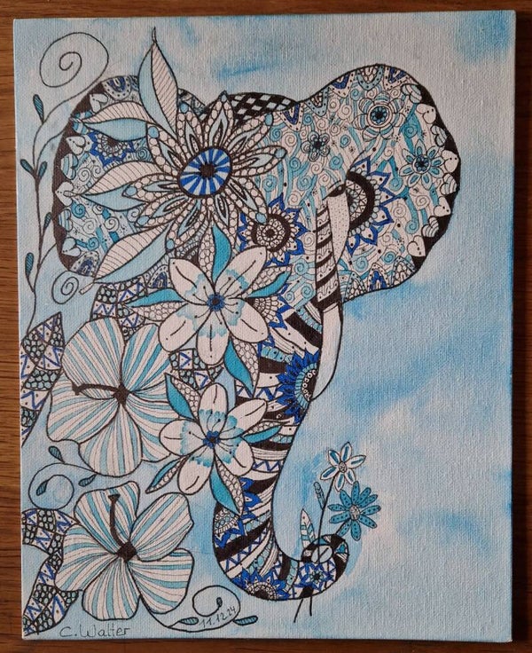 Zentangle Elefant