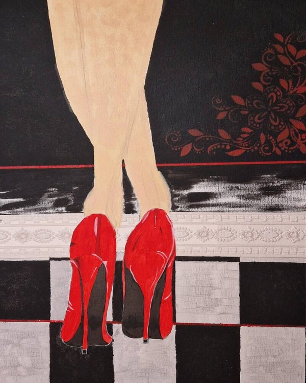 Red High Heel / Stöggeli Schueh in rot