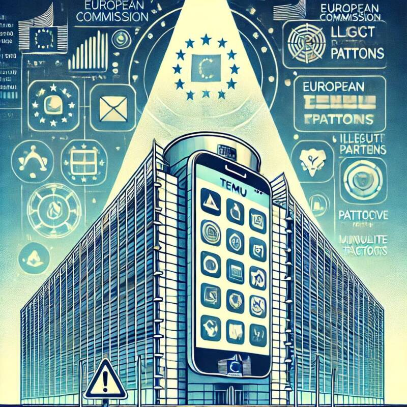 Enquête de la Commission européenne sur Temu pour pratiques douteuses. © Radio Sisko FM, illustration générée par IA