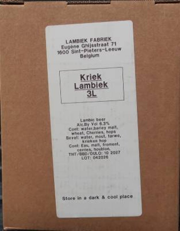 Lambiek Fabriek: Beer-in-box Kriek Lambiek (3L)