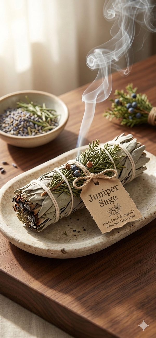 Artisanal Juniper & White Sage Smudge: Pure, Ethically Harvested Herbs