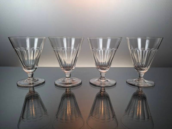 4 crystal wine glasses Val Saint Lambert “Eure – Côtes plates”
