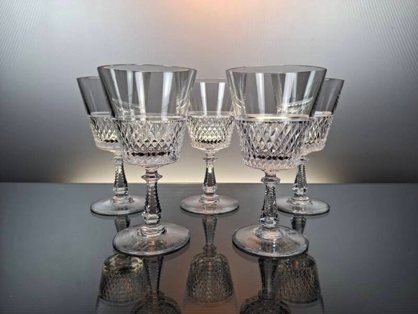 5 crystal Water glasses Val Saint Lambert « Walton»