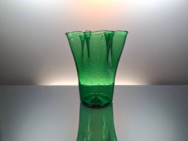 Italian vintage art crystal wave vase “Murano”