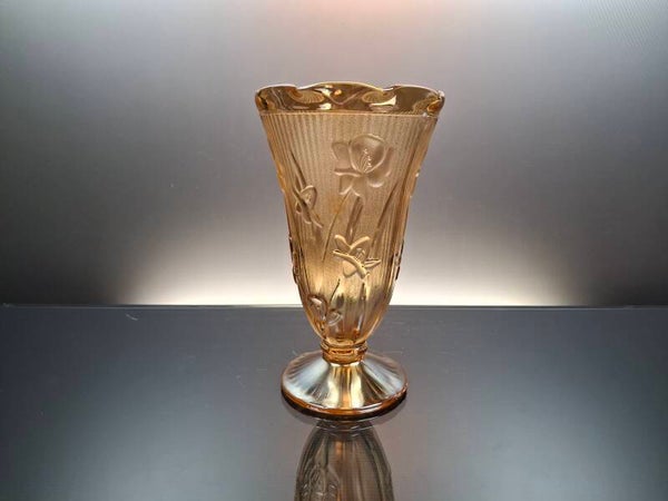 Vintage Carnival art glass vase “Jeanette glass company”