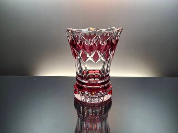 Val Saint Lambert Ruby red crystal vase "Lubo"