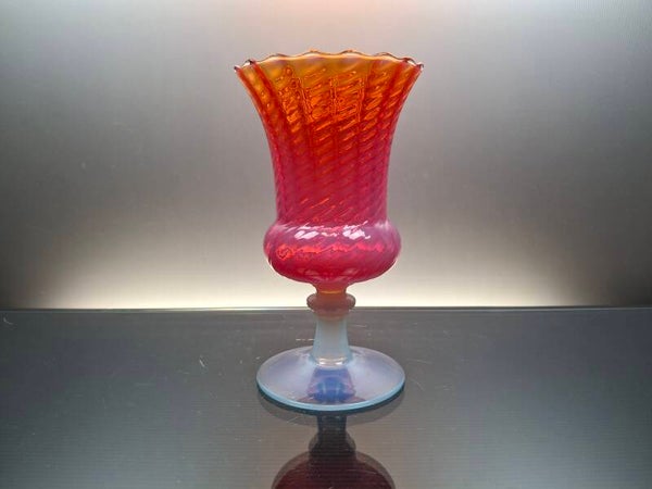 Orange retro art glass vase “Florence”