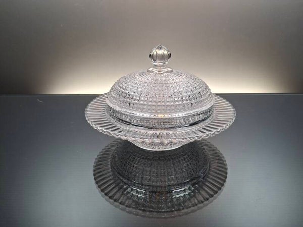 Belgian Art Deco butter dome “Hambourg - Val Saint Lambert”