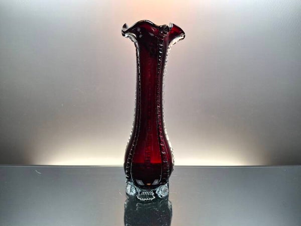 Red Italian vintage art crystal vase “Murano”