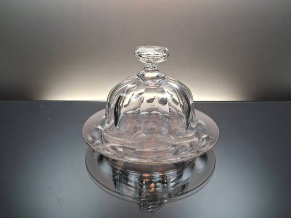 Val Saint Lambert crystal Cheese dome “Cotes plates”