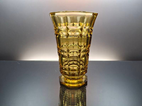 French Art deco Amber glass vase