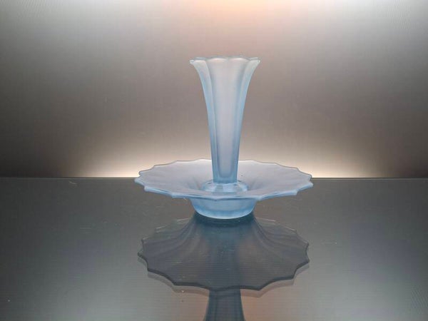Blue Art Deco glass vase "Ankerglass Bernsdorf"