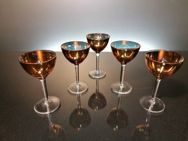 5 English crystal liqueur glasses “LSA»