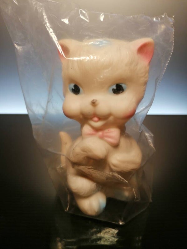 Vintage Kitten Cat Rubber Squeaky Toy "LEDRA Italy"