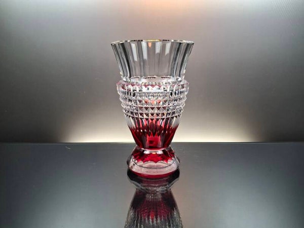 Val Saint Lambert ruby red crystal vase “Centaure”