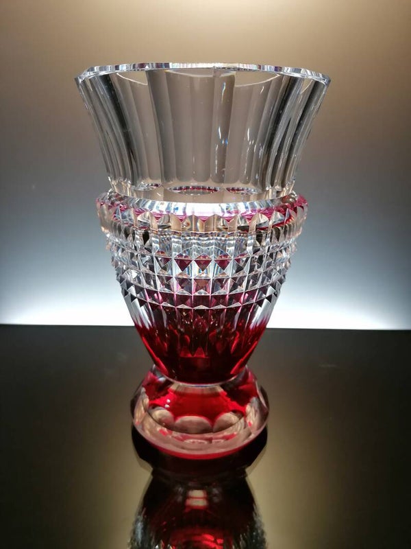 Val Saint Lambert ruby red crystal vase “Centaure”