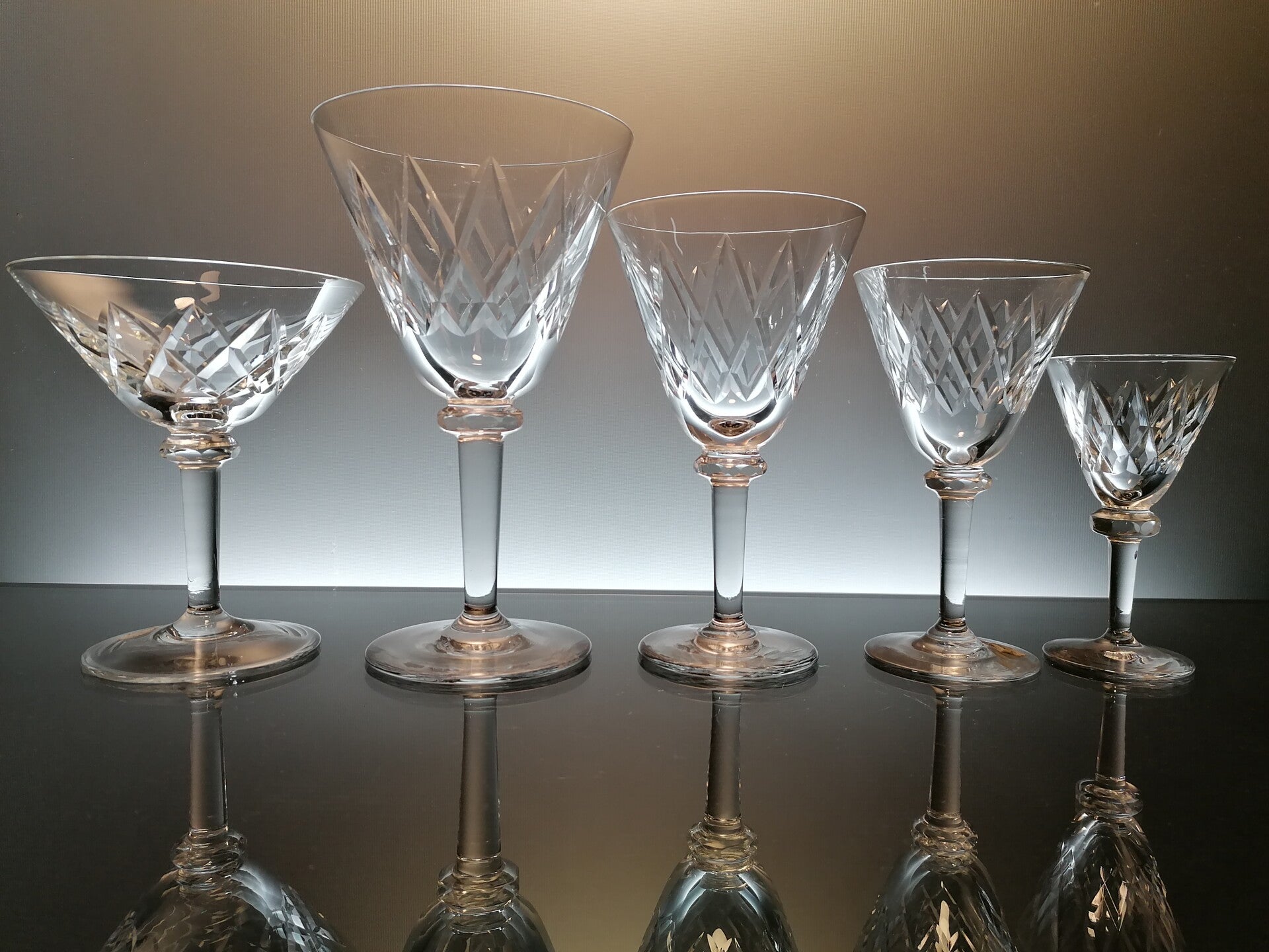 54 Belgian Art deco glasses “Boussu"