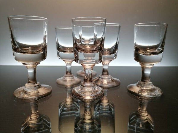 6 French port glasses anno 1790