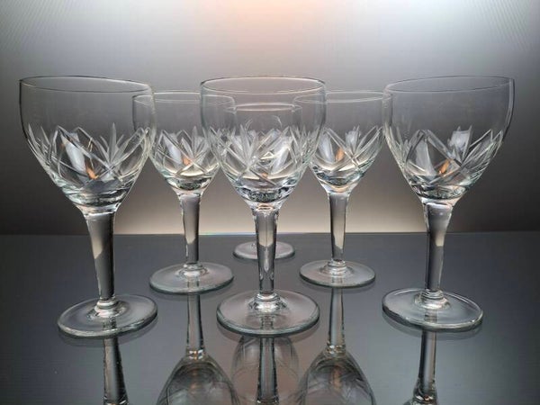 6 crystal water glasses Val Saint Lambert