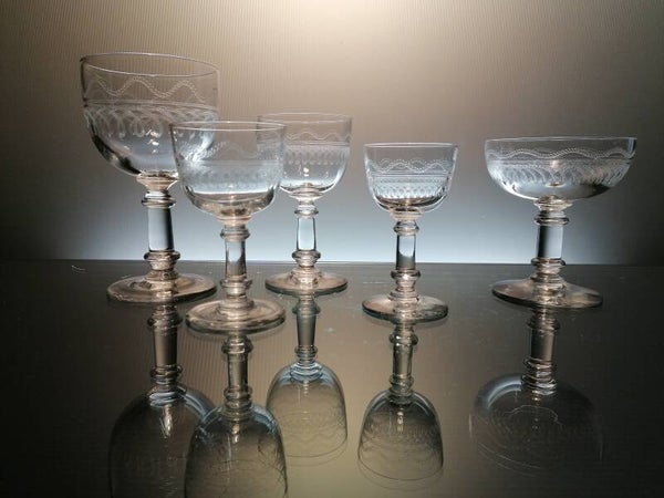30 antique glasses Val Saint Lambert " Lothaire "