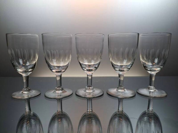 5 antique Val Saint Lambert water / beer glasses 1880 “Elisabeth”