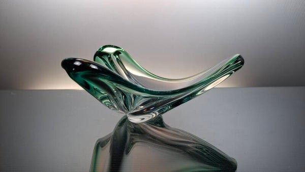 Belgian vintage crystal art bowl "Val Saint Lambert"