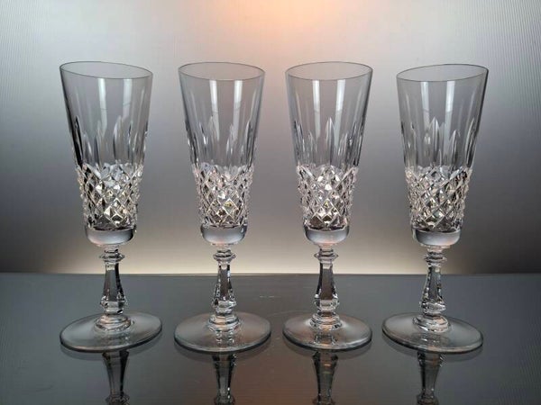 4 crystal Champagne glasses Val Saint Lambert « Walton»