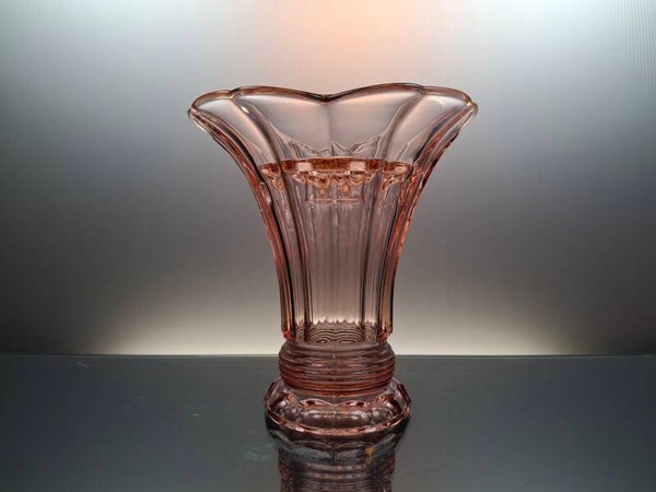 German Art deco rosaline pique fleur vase “Walther VEB”