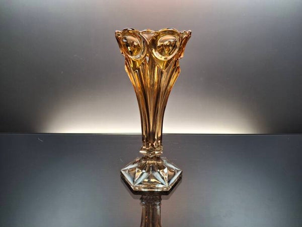 Czechoslovakia Orange Carnival Colored Art deco vase