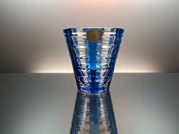 Val Saint Lambert Cobalt blue crystal vase "Fakir"