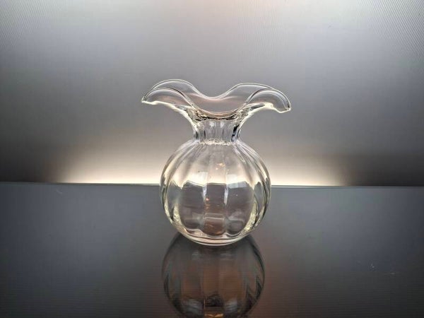 Clear Italian Hibiscus glass vase “Vietri”