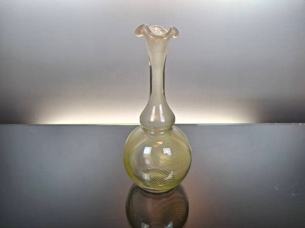 Italian art crystal vase “Murano-Mezza Filigrana”