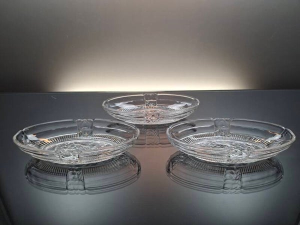 3 Belgian  Art Deco crystal bowls “Tutti Frutti – Val Saint Lambert"