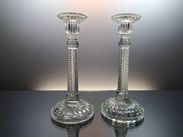Belgian art deco glass candlesticks “Durover”