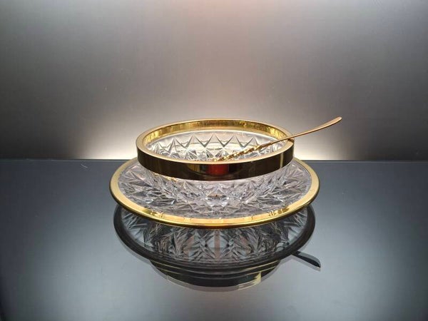 Val Saint Lambert crystal punch bowl & plate"Imperial"