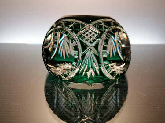 Val Saint Lambert Smaragd green crystal Press Papier