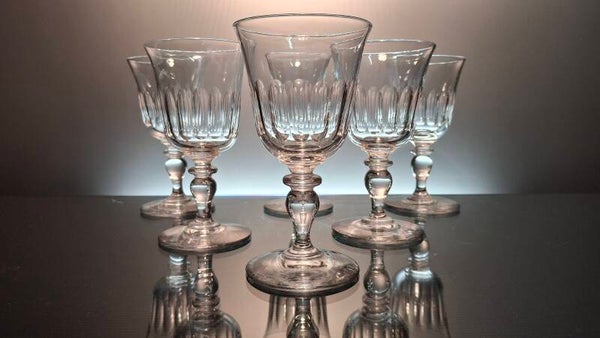 9 water glasses “Tulip - Côtes Creuses” 19th century “Baccarat”